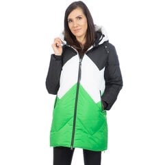 Женская длинная зимняя куртка Luhta HALIVAARA, зелено-бело-черная цена и информация | Женские куртки | 220.lv