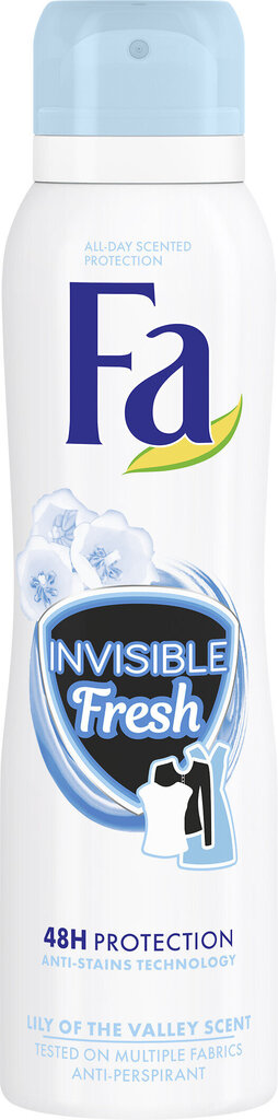 Izsmidzināms dezodorants Fa Invisible Fresh, 3 x 150 ml cena un informācija | Dezodoranti | 220.lv