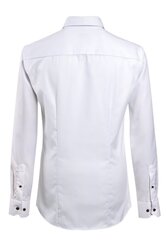 23002S1/Vīriešu balts krekls ar kontrastu (Slim) Pagarināts +4 cm cena un informācija | Vīriešu krekli | 220.lv