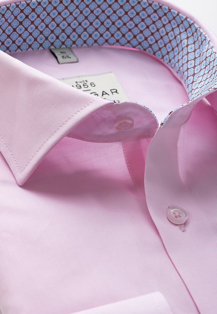 23003R1/Vīriešu gaiši rozā krekls ar kontrastu (Regular) cena un informācija | Vīriešu krekli | 220.lv