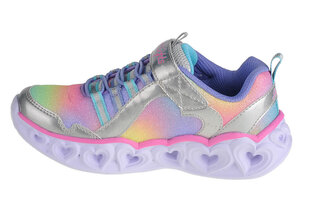 Skechers Heart Lights-Rainbow Lux, Meiteņu sporta apavi, Pelēka цена и информация | Детская спортивная обувь | 220.lv