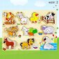 Bērnu montessori koka puzle ar 10 zvēriem цена и информация | Rotaļlietas zīdaiņiem | 220.lv