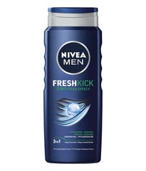 Dušas želeja vīriešiem Nivea Men Fresh Kick, 6 x 500 ml cena un informācija | Dušas želejas, eļļas | 220.lv