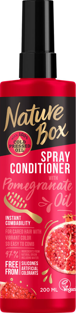 Izsmidzināms matu kondicionieris, Nature Box Pomegranate, 3 x 200 ml cena un informācija | Matu kondicionieri, balzāmi | 220.lv