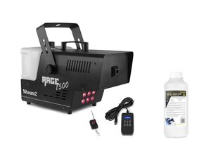 Комплект beamZ Rage 1500LED машина для дыма с таймером + beamZ FSMF1E-C жидкость для дыма 1л цена и информация | Праздничные декорации | 220.lv
