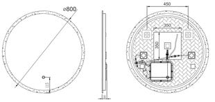 LED зеркало Madrid 80см Bluetooth, Anti-fog, Dimmer, Color change цена и информация | Зеркала в ванную | 220.lv