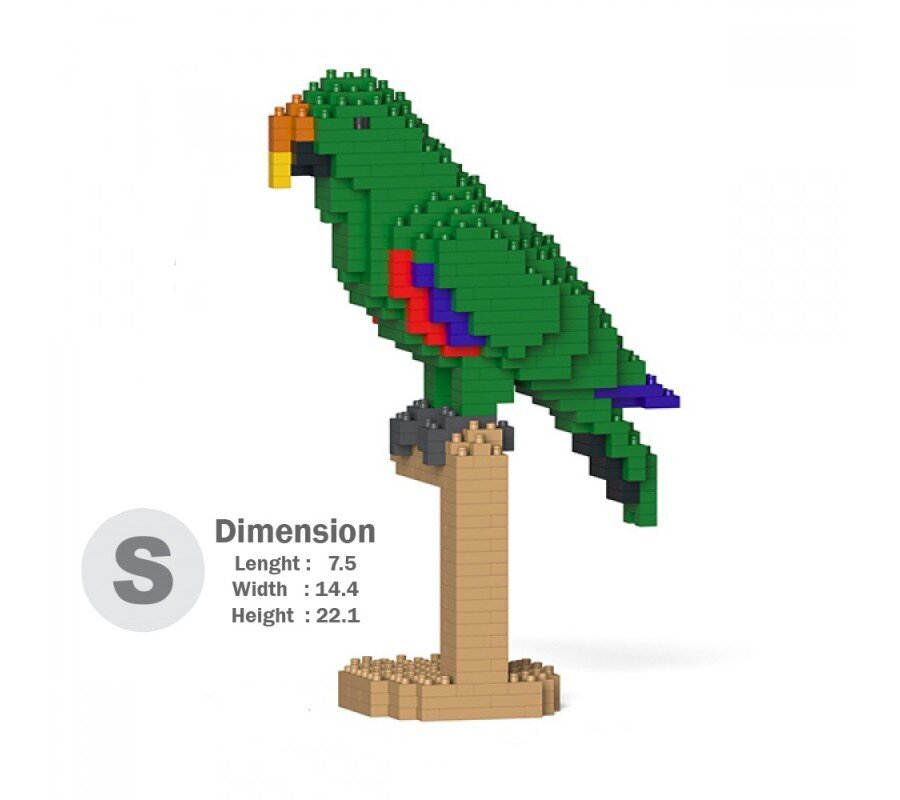 Konstruktors Jekca, ST19MA14, Cēls Zaļi Sarkans Papagailis, 410 gab. cena un informācija | Konstruktori | 220.lv