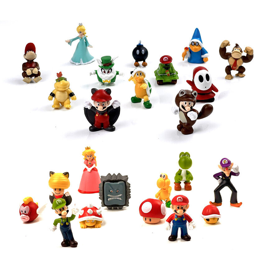 Super Mario Bros. figūriņu komplekts, 48 gab. + rotaļlietu maisiņš cena un informācija | Rotaļlietas zēniem | 220.lv