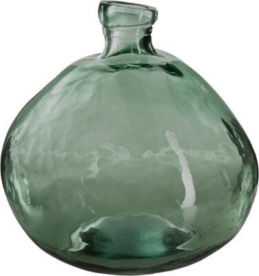 Pārstrādāta stikla vāze Zāle, zaļa, 23 cm cena un informācija | Vāzes | 220.lv