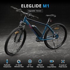 Электрический велосипед Eleglide M1, 27.5", синий цена и информация | Электровелосипеды | 220.lv