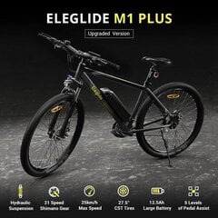 Электрический велосипед Eleglide M1 Plus, 27,5", черный, 12,5Ah цена и информация | Электровелосипеды | 220.lv