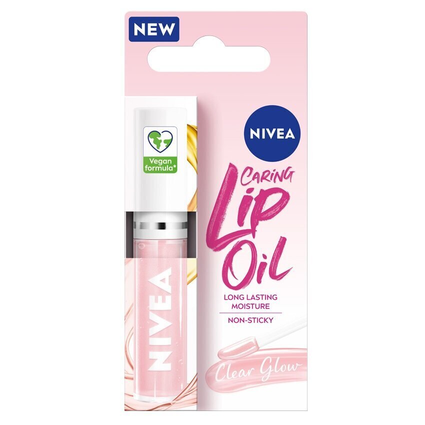Lūpu eļļa Nivea Caring Lip Oil Clear Glow, 5,5 ml цена и информация | Lūpu krāsas, balzāmi, spīdumi, vazelīns | 220.lv