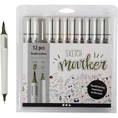 Sketch Marker - Douche Colors 12 pcs. (37379) цена и информация | Принадлежности для рисования, лепки | 220.lv