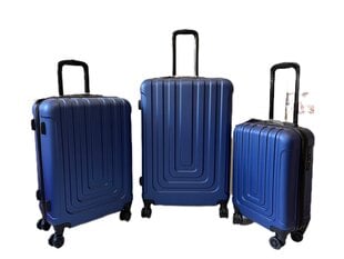 Набор чемоданов 3 шт., темно-синий цена и информация | Чемоданы, дорожные сумки | 220.lv