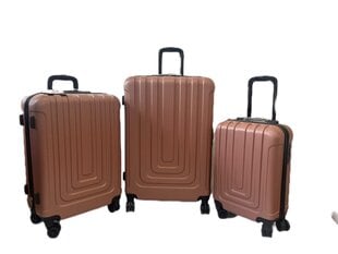 Koferu komplekts 3 gab., rozā cena un informācija | Koferi, ceļojumu somas | 220.lv