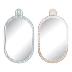Sienas spogulis DKD Home Decor 22 x 1,5 x 40 cm Stikls Rozā Metāls Balts (2 gb.) cena un informācija | Spoguļi | 220.lv