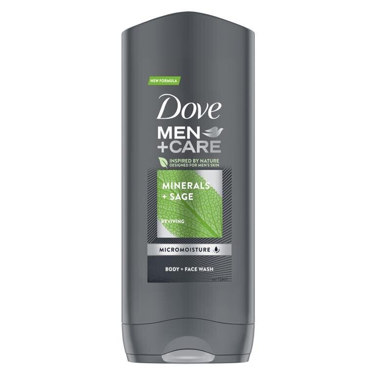 Dušas želeja Dove Men Mineral & Sage, 6 x 400 ml cena un informācija | Dušas želejas, eļļas | 220.lv