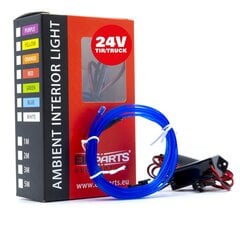 EinParts LED gaismas sloksne auto dekorēšanai 24V - garums 1M, krāsa Zils cena un informācija | Automašīnas salona daļas | 220.lv