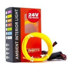 EinParts LED gaismas sloksne auto dekorēšanai 24V - garums 2M, krāsa Dzintara cena un informācija | Automašīnas salona daļas | 220.lv