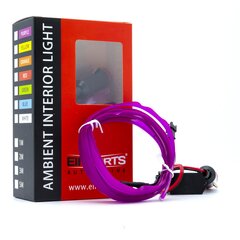 EinParts LED gaismas sloksne auto dekorēšanai 12V - garums 2M, krāsa Violeta cena un informācija | Automašīnas salona daļas | 220.lv
