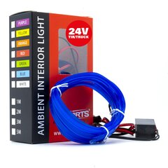 EinParts LED gaismas sloksne auto dekorēšanai 24V - garums 3M, krāsa Zils cena un informācija | Automašīnas salona daļas | 220.lv