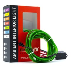 EinParts LED gaismas sloksne auto dekorēšanai 12V - garums 3M, krāsa Zaļš cena un informācija | Automašīnas salona daļas | 220.lv
