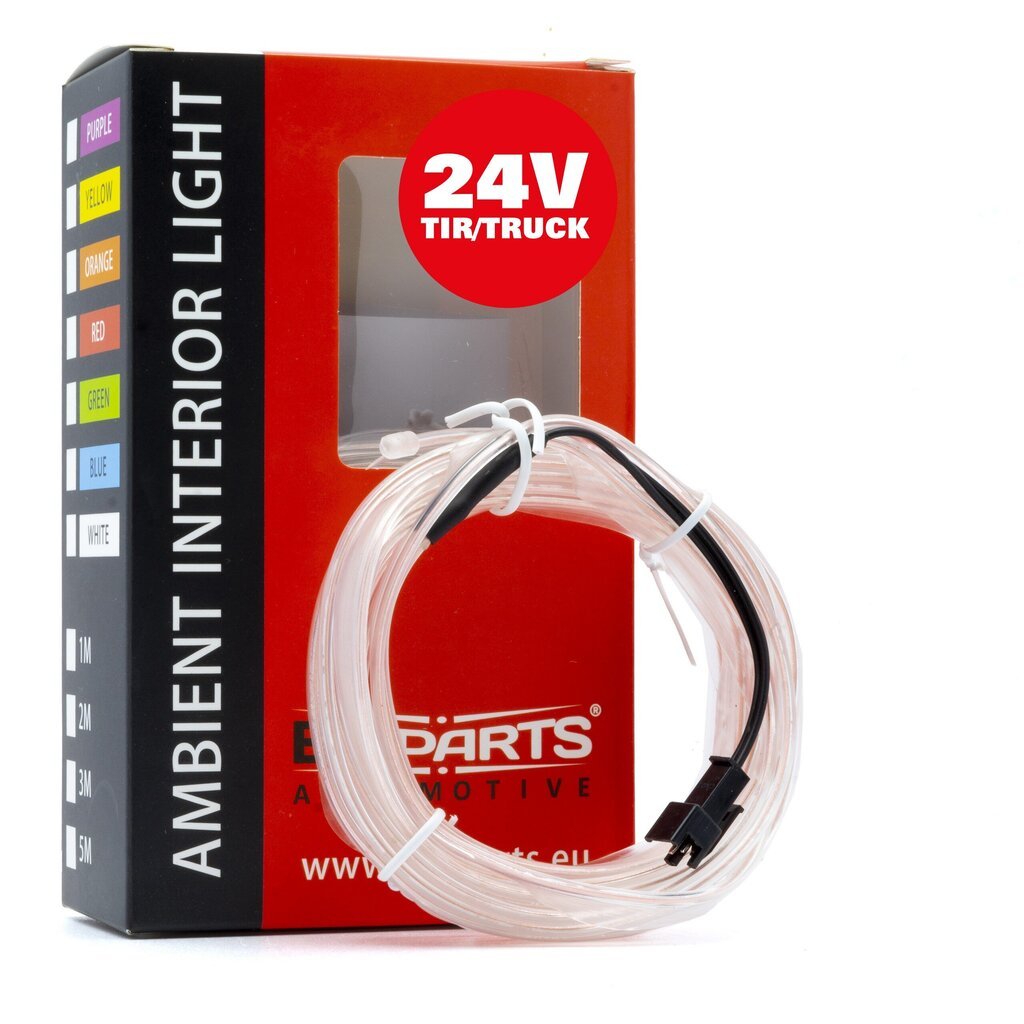 EinParts LED gaismas sloksne auto dekorēšanai 24V - garums 3M, krāsa Balts cena un informācija | Automašīnas salona daļas | 220.lv