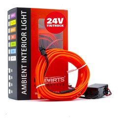 EinParts LED gaismas sloksne auto dekorēšanai 24V - garums 3M, krāsa Sarkan cena un informācija | Automašīnas salona daļas | 220.lv