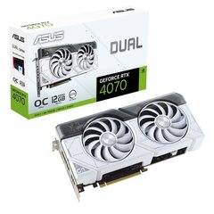 Asus Dual GeForce RTX 4070 White OC Edition 12GB GDDR6X DUAL-RTX4070-O12G-WHITE цена и информация | Видеокарты (GPU) | 220.lv