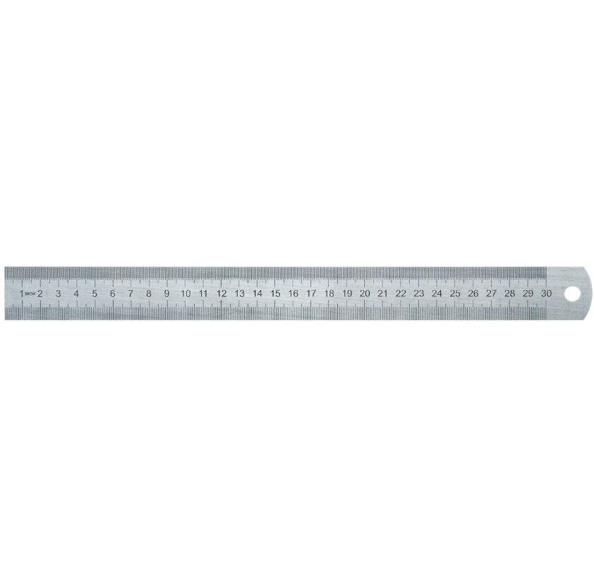 Lineāls 200x13x0,3mm nerūsējošais šaurs tips 497 cena un informācija | Rokas instrumenti | 220.lv