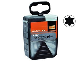 Biti Torx T20 1/4" 25mm 30 gab. cena un informācija | Rokas instrumenti | 220.lv