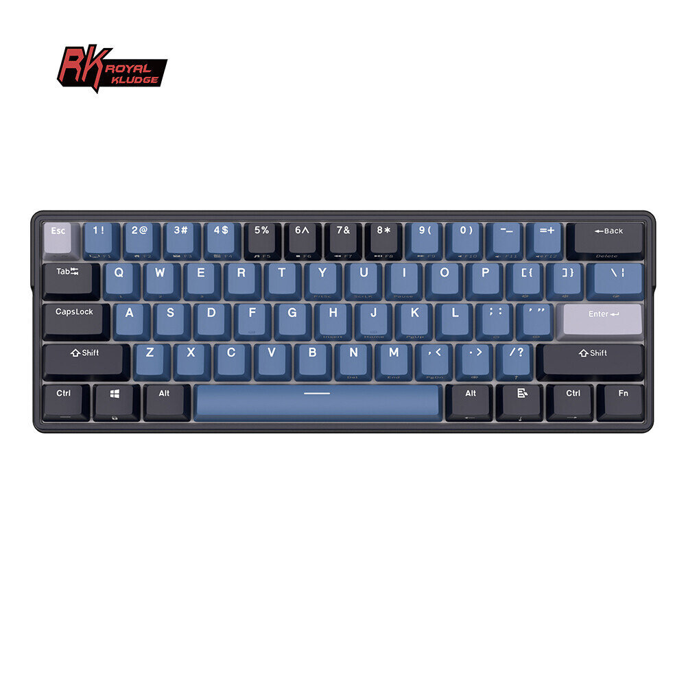 Bezvadu klaviatūra Royal Kludge RK61 Plus TKL, melns/zils cena un informācija | Klaviatūras | 220.lv