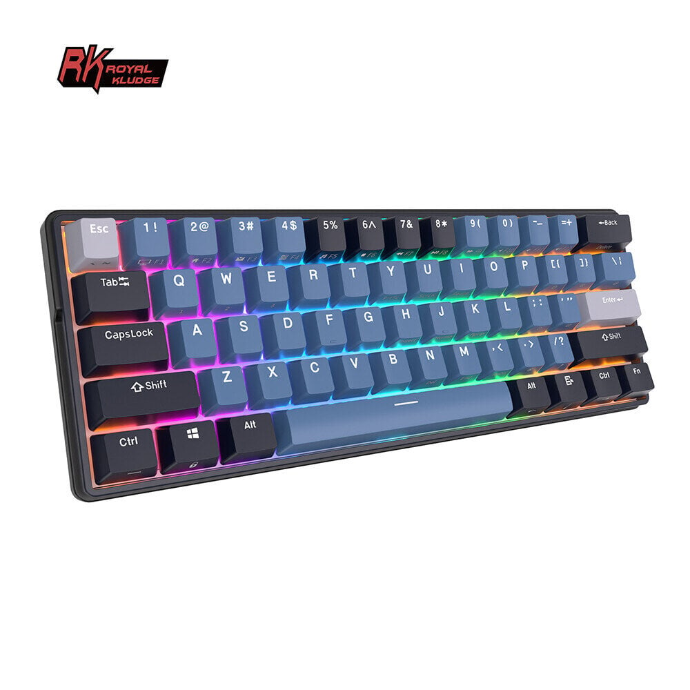 Bezvadu klaviatūra Royal Kludge RK61 Plus TKL, melns/zils цена и информация | Klaviatūras | 220.lv