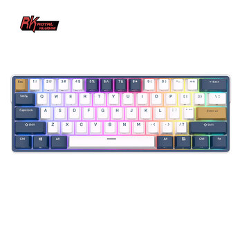 Bezvadu klaviatūra Royal Kludge RK61 Plus TKL, balts/zils cena un informācija | Klaviatūras | 220.lv