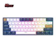 Royal Kludge RK61 Plus TKL клавиатура | 60%, Hot-swap, Sky Cyan Switches, US, Белый/Синий цена и информация | Клавиатуры | 220.lv