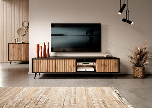 TV galdiņš Selsey Bello 175 cm, melns/brūns cena un informācija | TV galdiņi | 220.lv