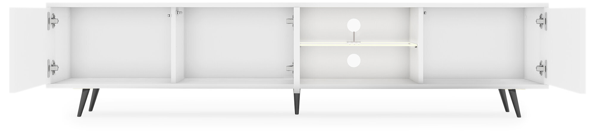 TV galdiņš Selsey Bello 175 cm, balts/melns cena un informācija | TV galdiņi | 220.lv