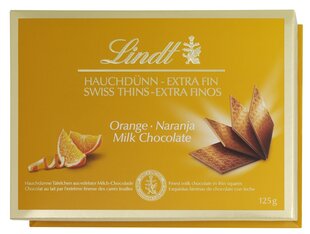 Lindt piena šokolāde ar apelsīnu garšu, 125 g, 9 iepakojumi cena un informācija | Saldumi | 220.lv