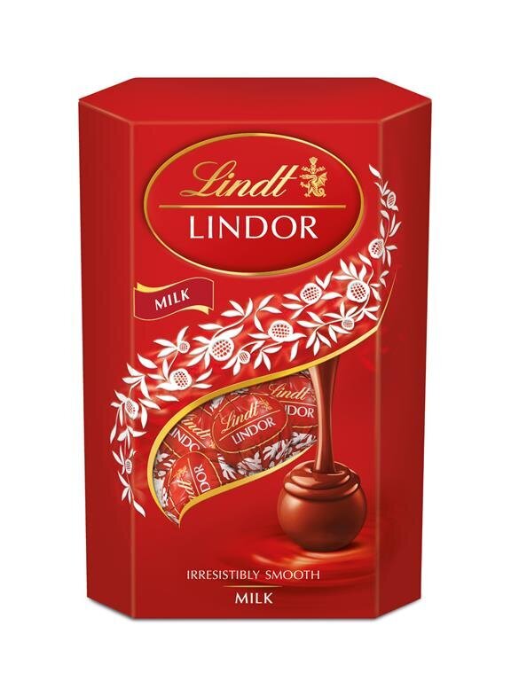 Lindt Lindor piena šokolādes bumbiņas, 200 g, 4 iepakojuma komplekts cena un informācija | Saldumi | 220.lv