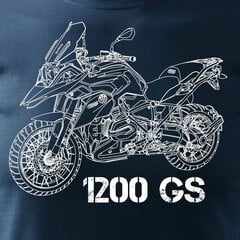 BMW GS 1200 ADVENTURE vīriešu motocikla t-krekls ar motociklu 10-7 цена и информация | Мужские футболки | 220.lv