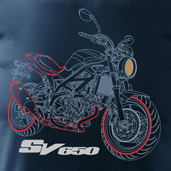 Suzuki SV 650 vīriešu motocikla t-krekls ar motociklu 350-7 cena un informācija | Vīriešu T-krekli | 220.lv
