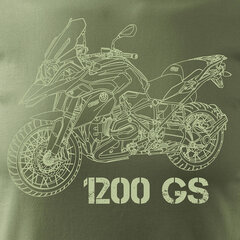 BMW GS 1200 ADVENTURE vīriešu motocikla t-krekls ar motociklu 597-7 cena un informācija | Vīriešu T-krekli | 220.lv