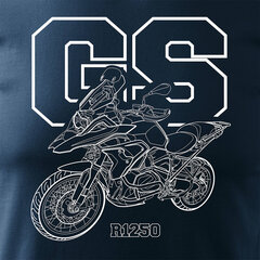 BMW GS 1250 ADVENTURE vīriešu motocikla t-krekls ar motociklu 1555-7 цена и информация | Мужские футболки | 220.lv