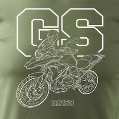BMW GS 1250 ADVENTURE vīriešu motocikla t-krekls ar motociklu 1558-7 цена и информация | Мужские футболки | 220.lv