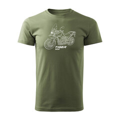 Triumph Tiger 900 vīriešu motocikla t-krekls ar motociklu 1597-7 cena un informācija | Vīriešu T-krekli | 220.lv