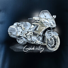 Honda Goldwing 1800 GL vīriešu motocikla t-krekls ar motociklu 1634-7 cena un informācija | Vīriešu T-krekli | 220.lv