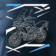Kawasaki Versys 650 KLE 650 мужская футболка с мотоциклом 1677-7 цена и информация | Мужские футболки | 220.lv