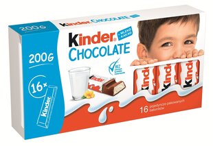 Kinder Chocolate, 200g, 10 упаковочных наборов цена и информация | Сладости | 220.lv