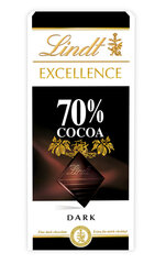 Lindt Excellence melnā šokolāde (70%), 100 g, 10 iepakojumi cena un informācija | Saldumi | 220.lv