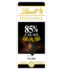 Lindt Excellence melnā šokolāde (85%), 100 g, 10 iepakojumi cena un informācija | Saldumi | 220.lv